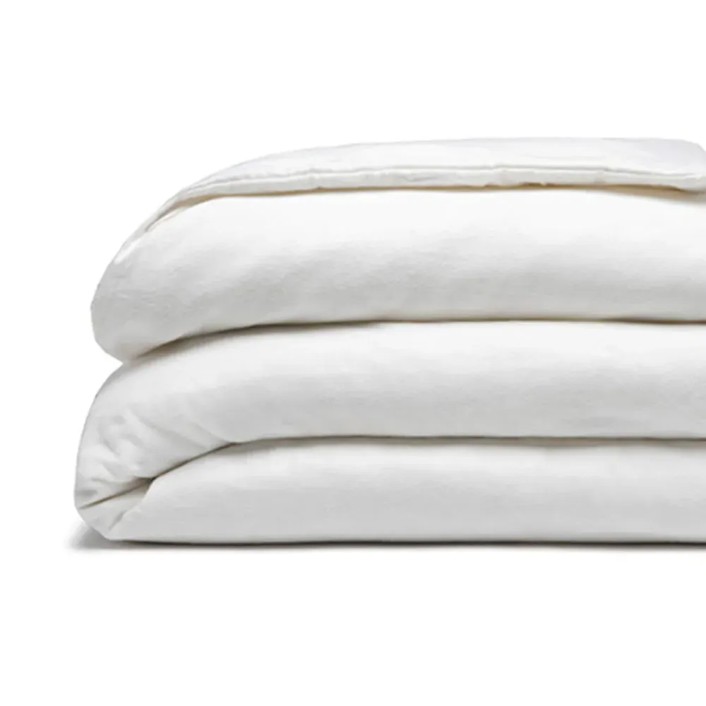 Super King Size Duvet Cover - White, Brushed Cotton
