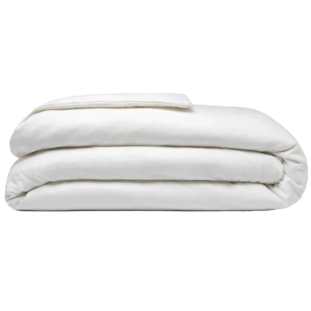Super King Size Duvet Cover - White, Brushed Cotton