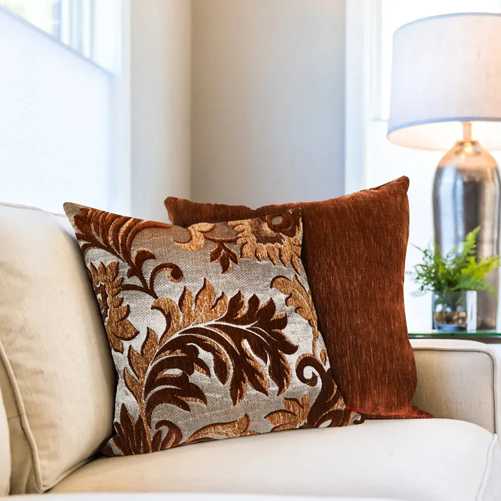 Swirls Cushion Cover - Brown