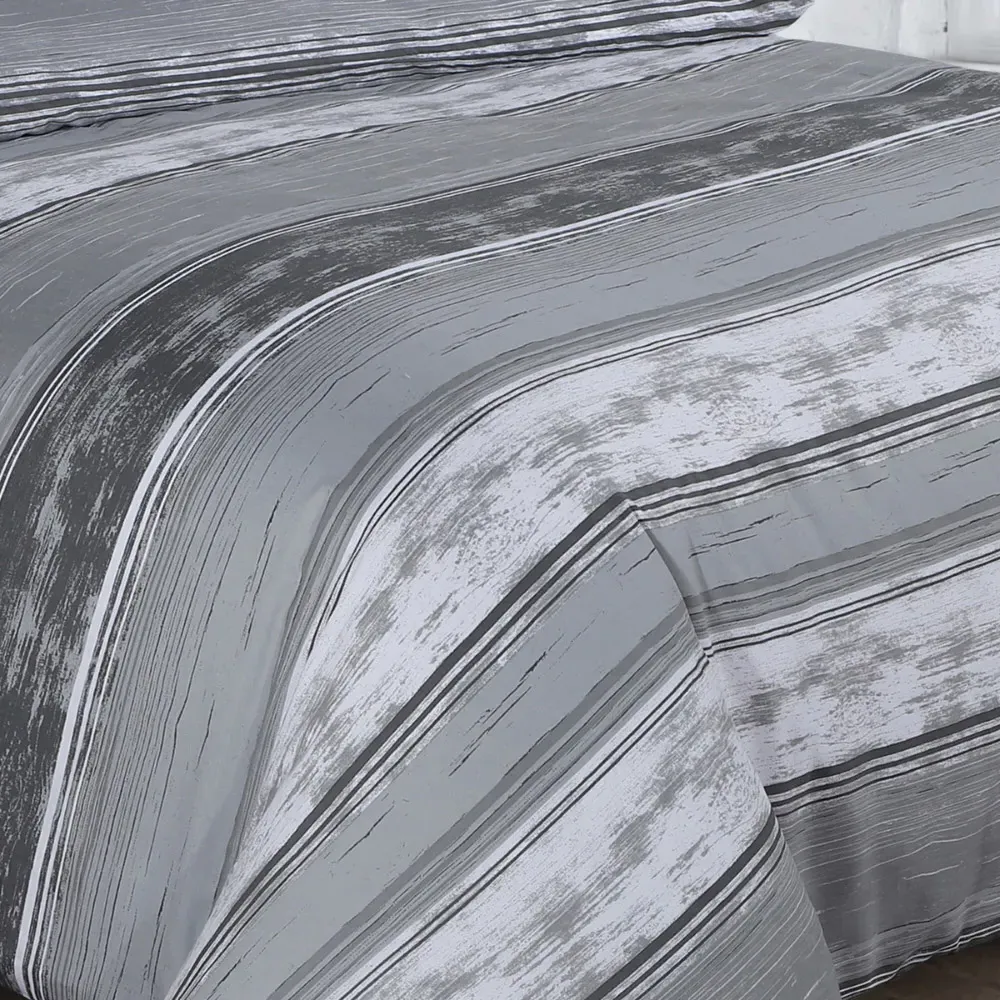 Velosso Brooklyn Single Duvet Set - Grey, Polycotton