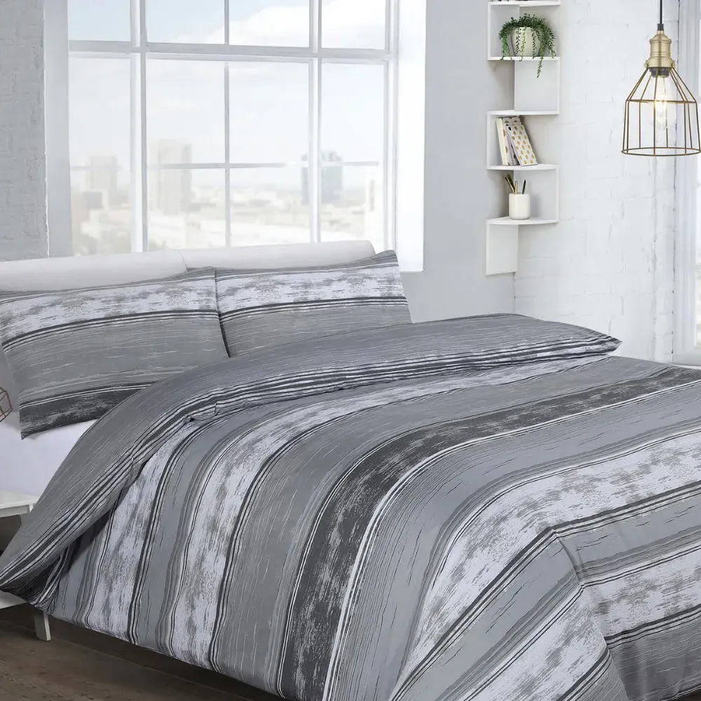 Velosso Brooklyn Single Duvet Set - Grey, Polycotton