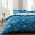 Velosso EasyCare King Size Birds Floral Reversible Duvet Set - Blue