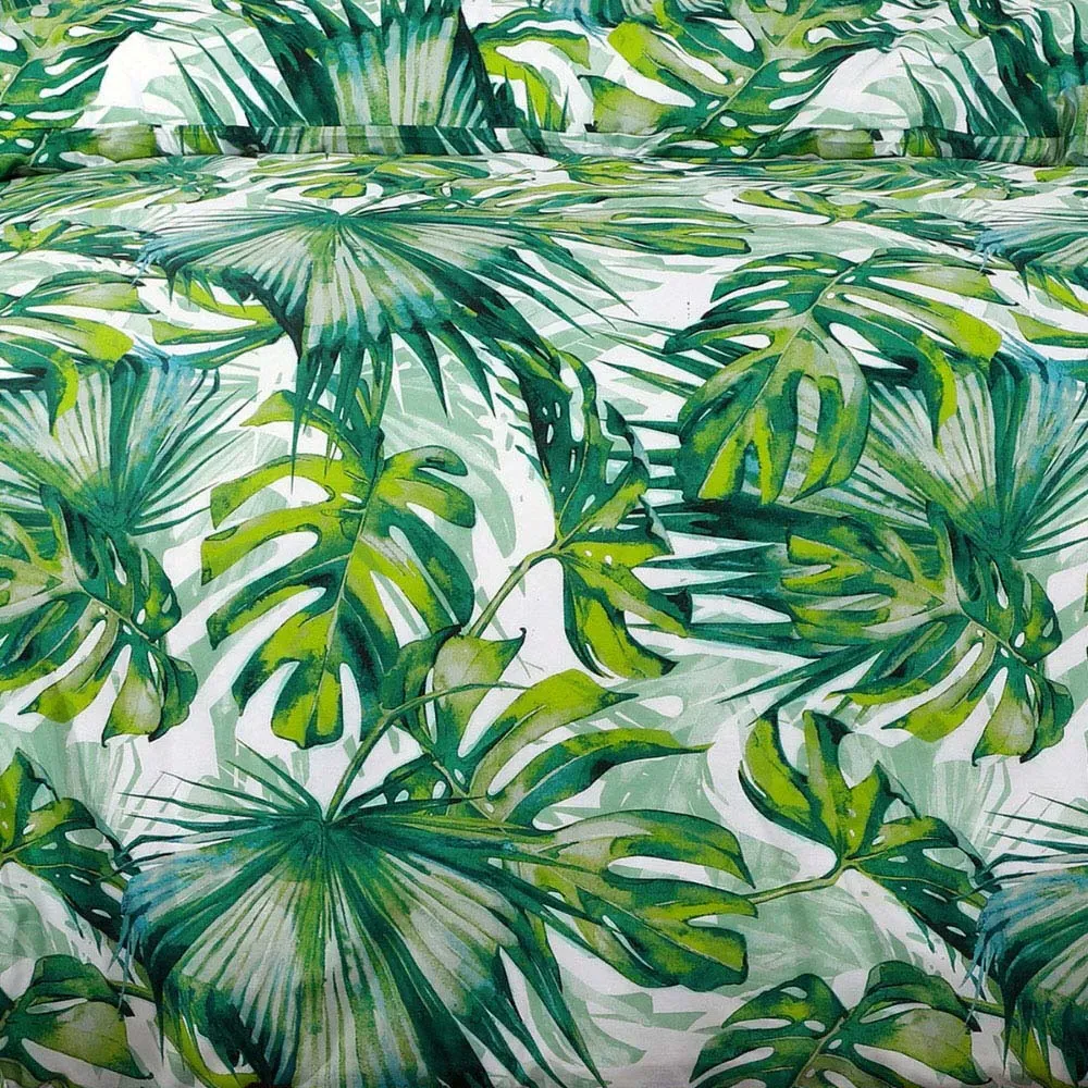 Velosso EasyCare King Size Tropical Leaf Duvet Set - Green