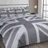 Velosso EasyCare King Size Union Jack Reversible Duvet Set - Grey