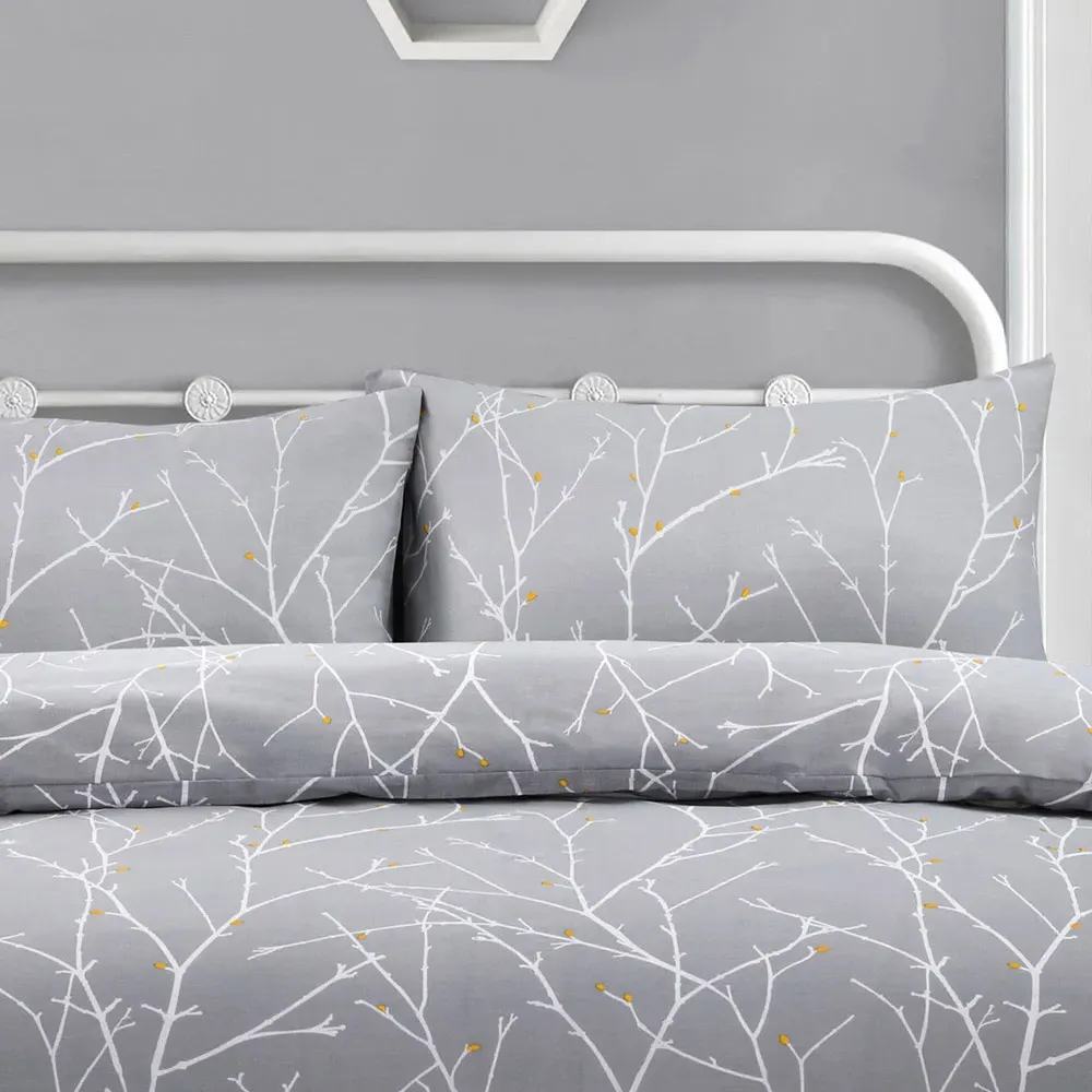 Velosso EasyCare Single Autumn Branches Duvet Set - Grey