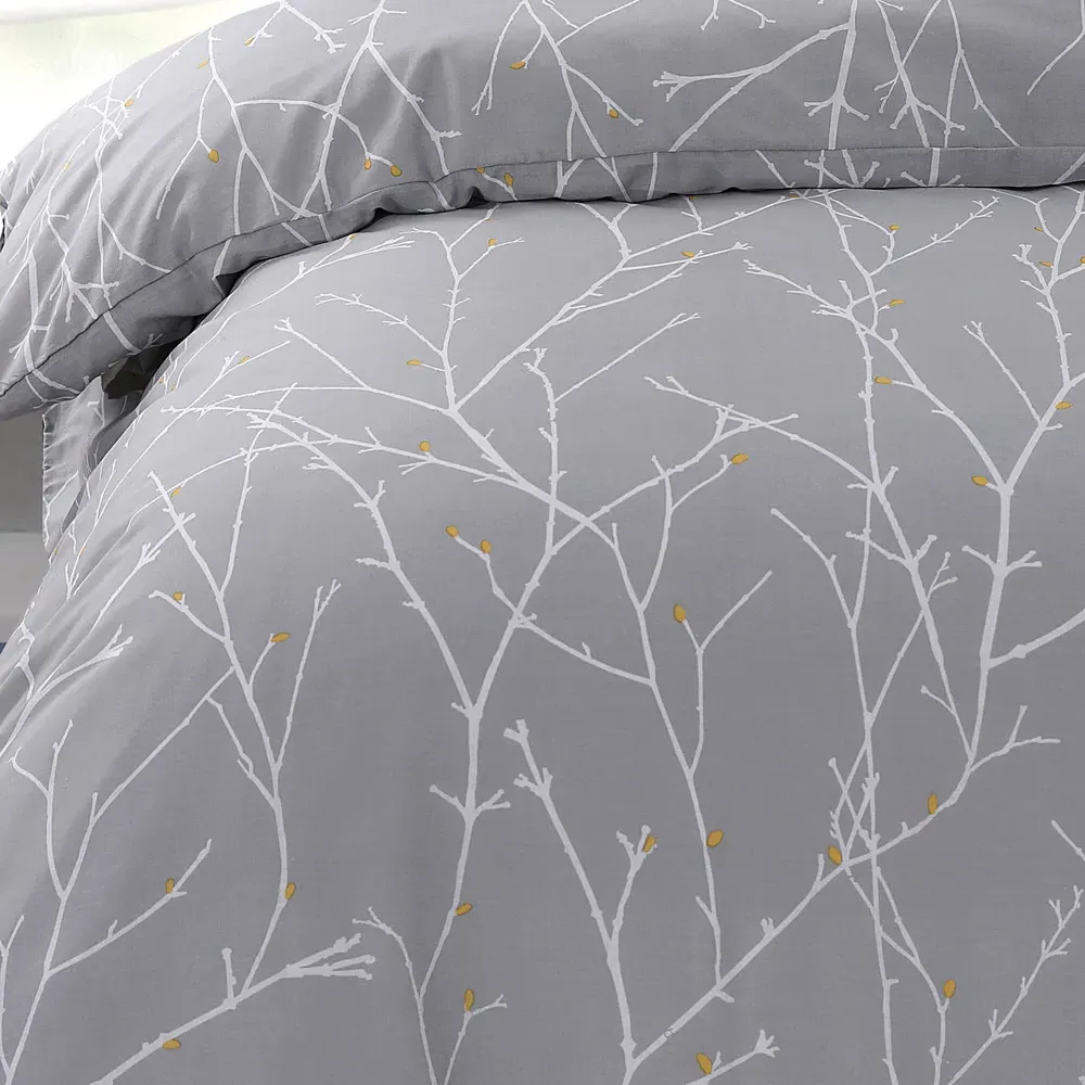 Velosso EasyCare Single Autumn Branches Duvet Set - Grey