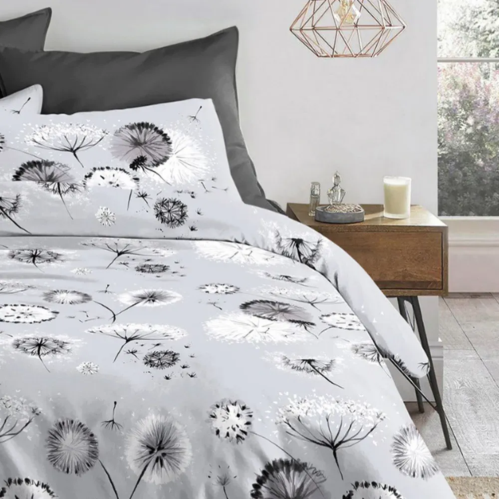 Velosso EasyCare Single Dandelion Duvet Set - Grey