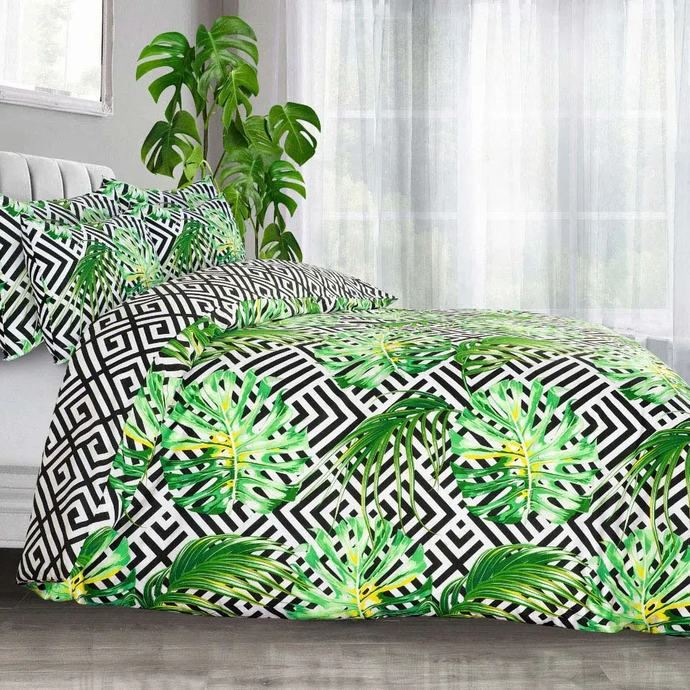 Velosso EasyCare Single Ethnic Leaf Reversible Duvet Set