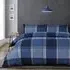 Velosso Hamilton Double Check Duvet Set - Blue, Polycotton