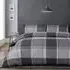 Velosso Hamilton King Size Check Duvet Set - Grey