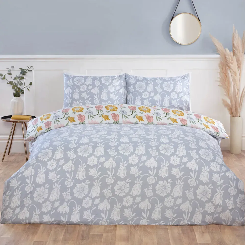 Victorian Bloom Double Duvet Cover Set - Multi, Microfibre