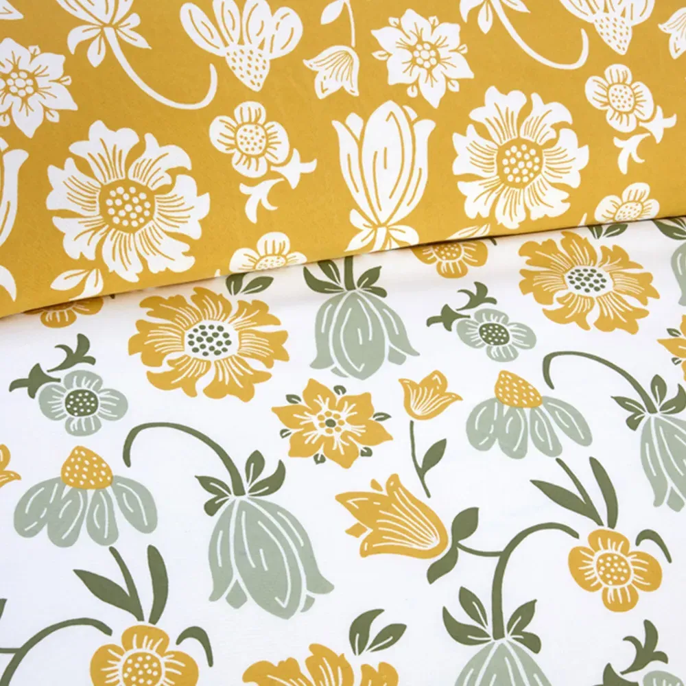 Victorian Bloom Single Duvet Cover Set - Green, Microfibre