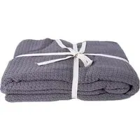 Waffle Throw 150 x 200cm - Charcoal, Cotton