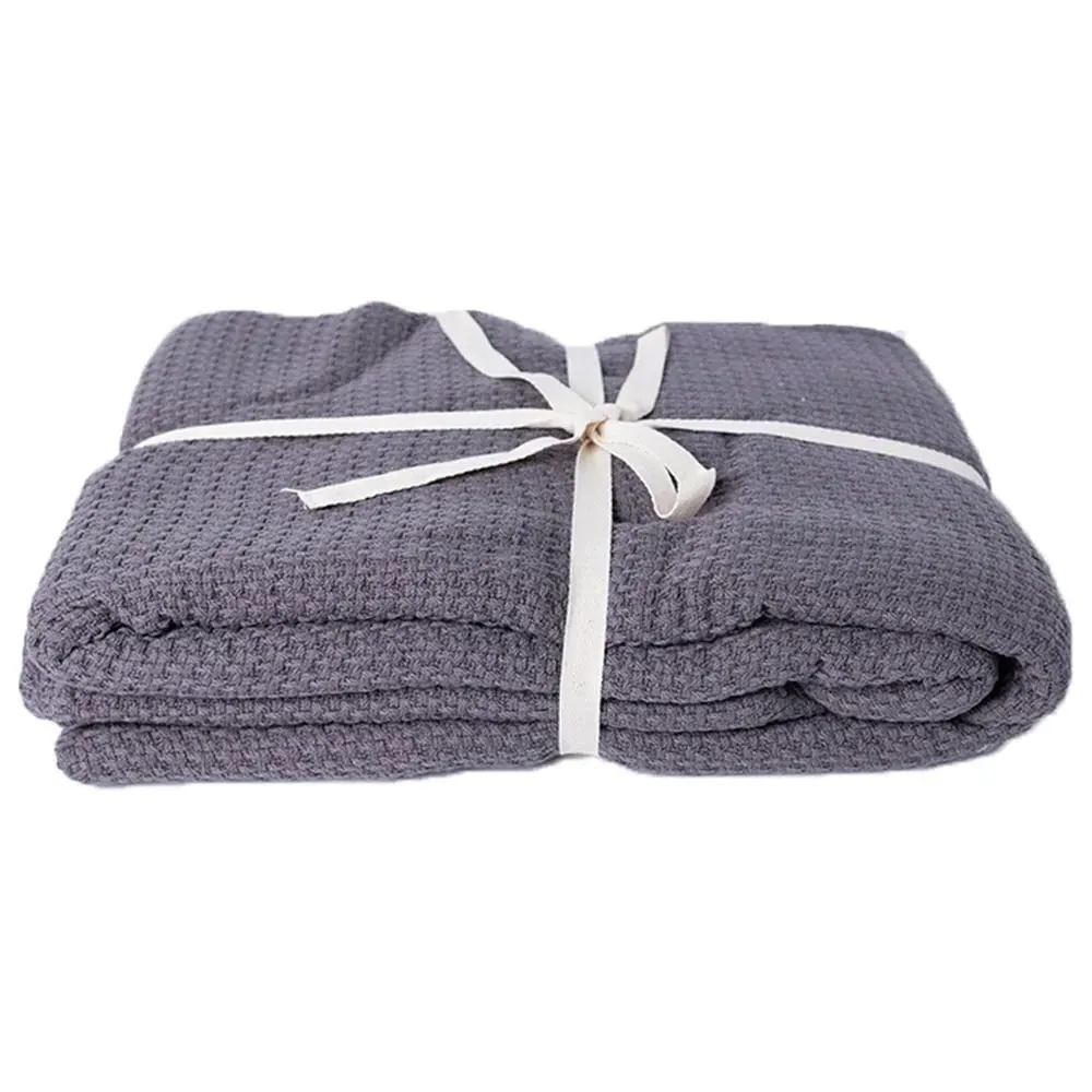 Waffle Throw 150 x 200cm - Charcoal, Cotton image