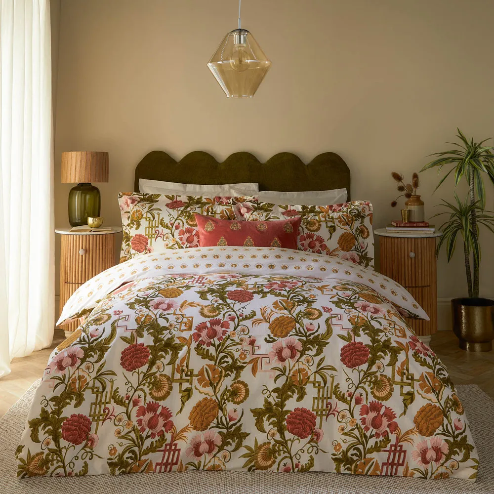 Ishana Double Duvet Set Reversible - Russet, Cotton