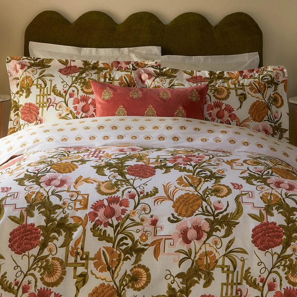 Ishana King Size Duvet Set Reversible - Russet, Cotton