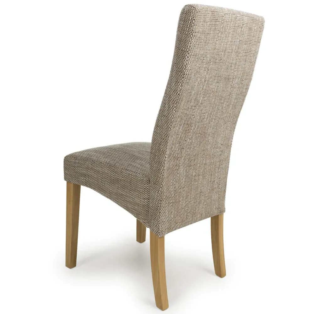 Bailey Set of 2 Wave-Back Dining Chairs - Oatmeal, Tweed