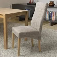 Bailey Set of 2 Wave-Back Dining Chairs - Oatmeal, Tweed