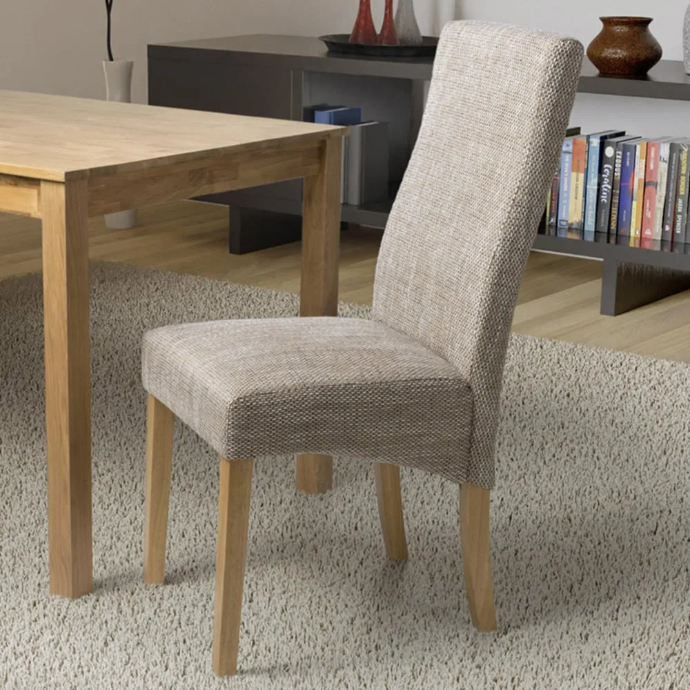 Bailey Set of 2 Wave-Back Dining Chairs - Oatmeal, Tweed image