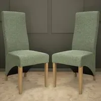 Baxter Set of 2 Weave Dining Chairs - Green