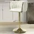 Bellaire Textured Bar Stool with Armrests - Cream