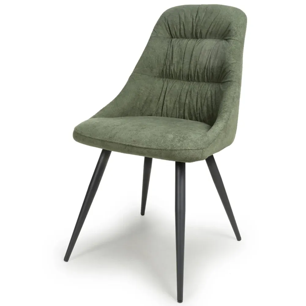 Cornith Set of 2 Dining Chairs - Green, Linen