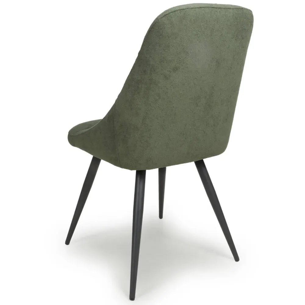 Cornith Set of 2 Dining Chairs - Green, Linen
