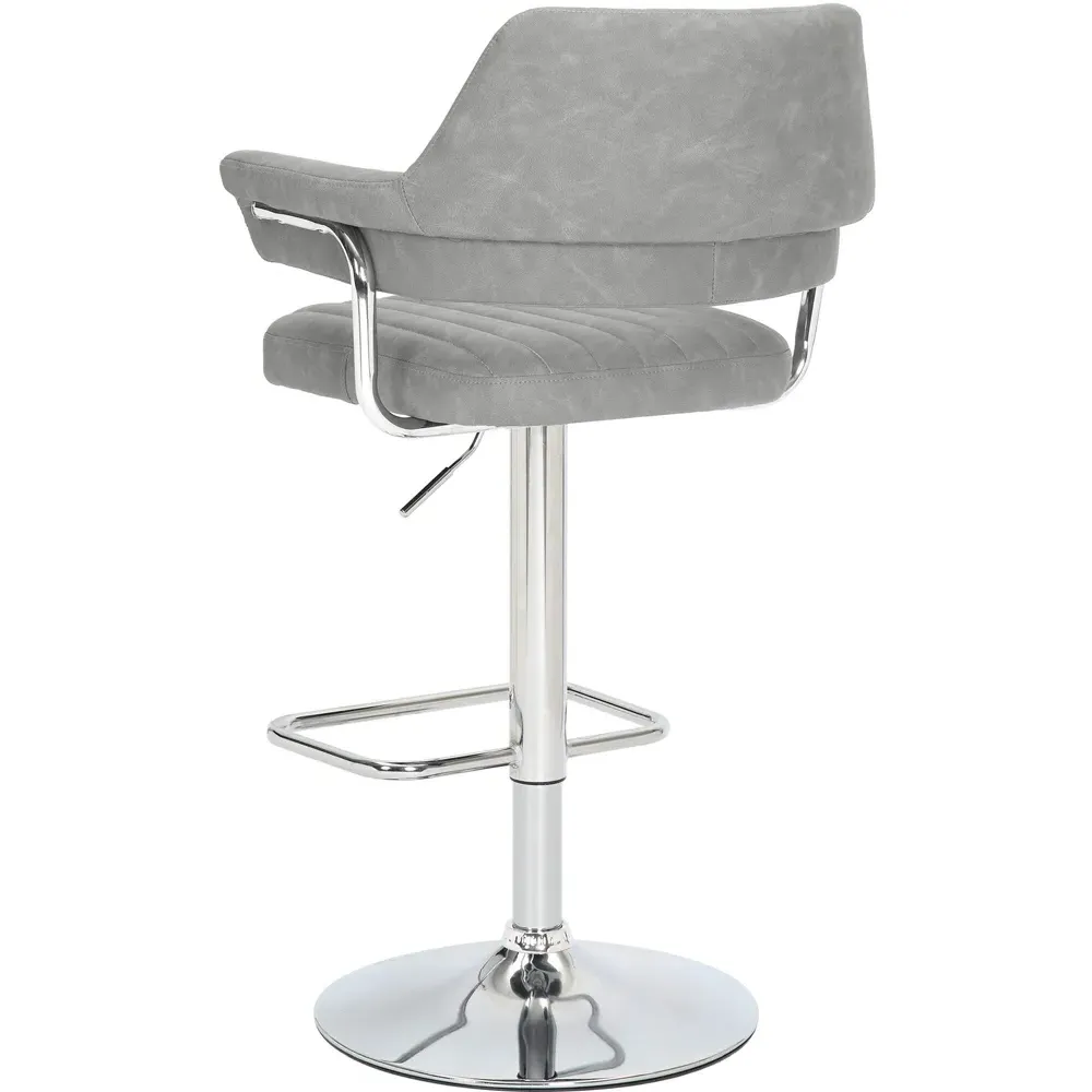 Cortez Bar Stool Set of 2 - Grey, Leather