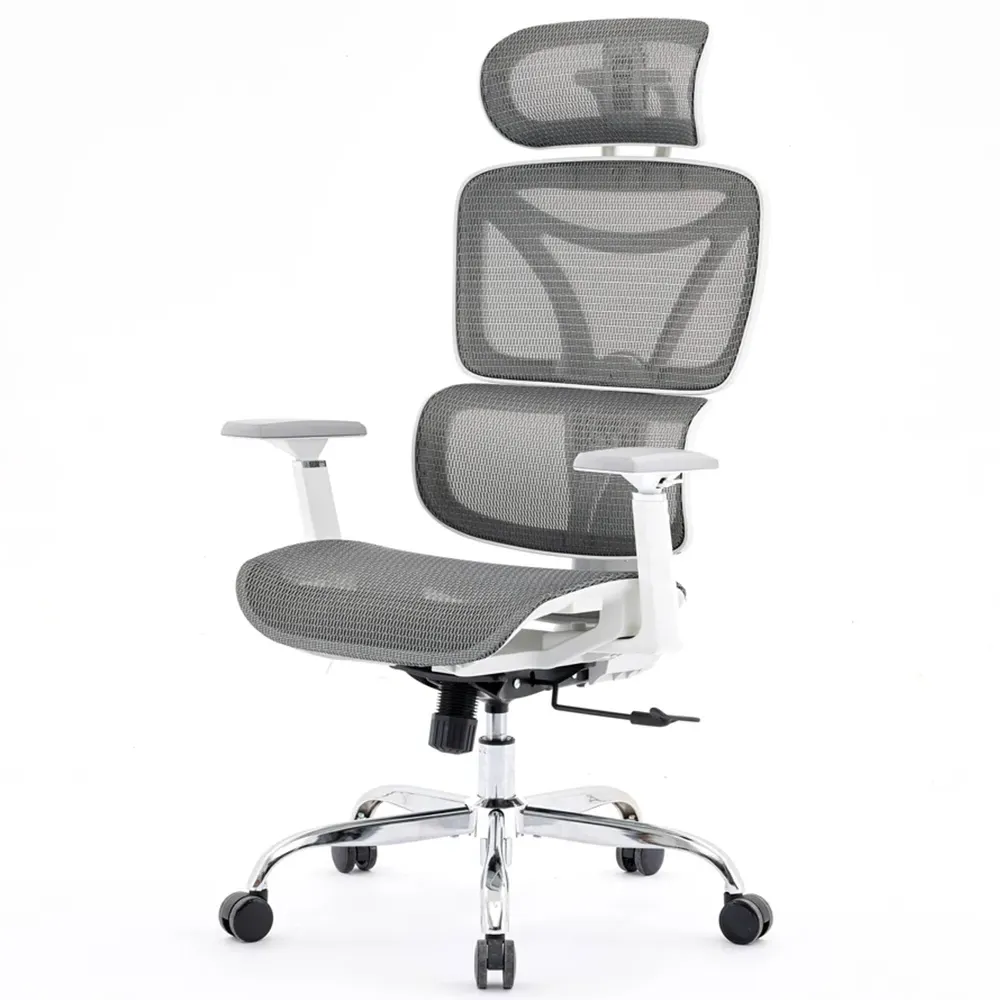 Elite Office Chair with Lumbar Support - Grey, Mesh