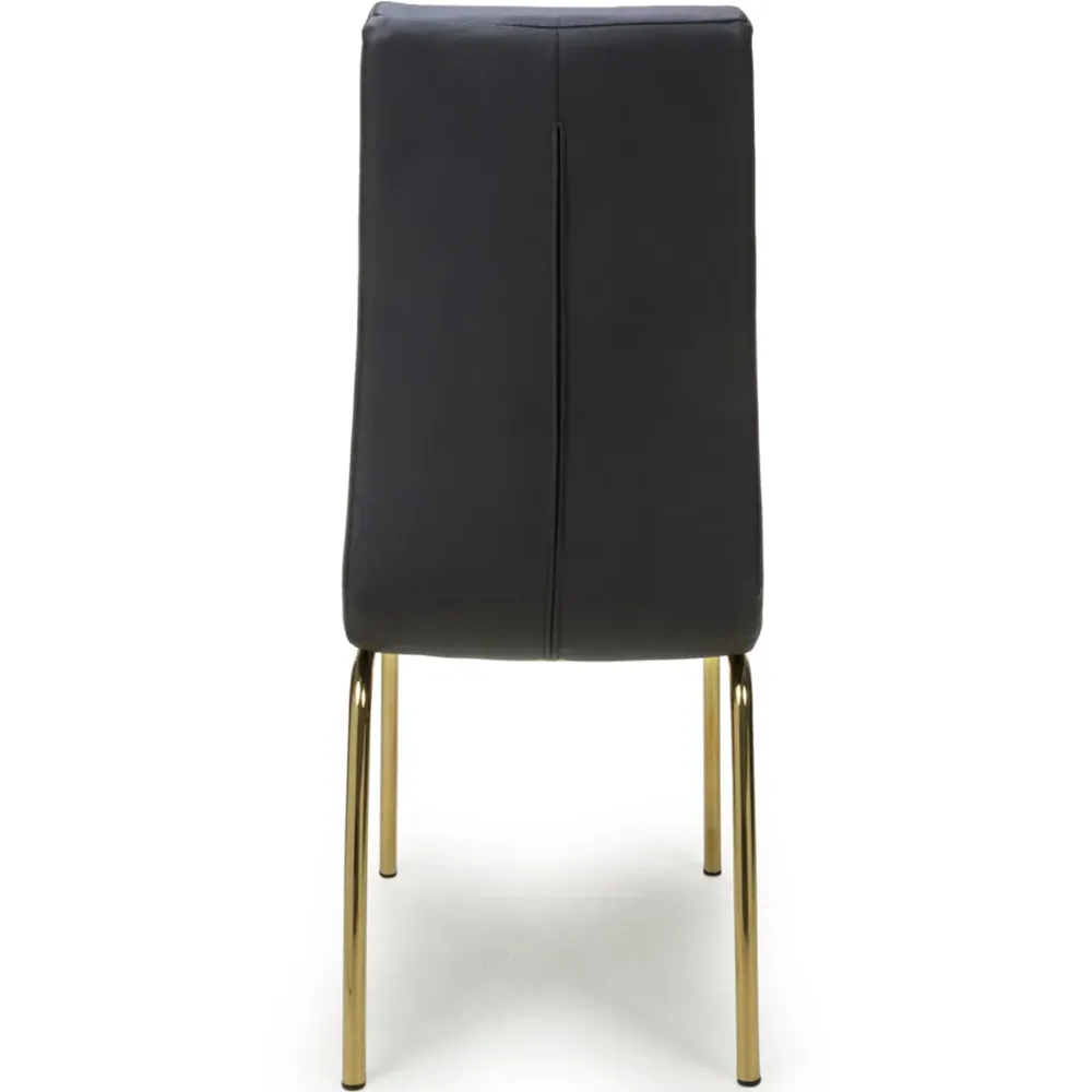 Jenner Set of 2 Dining Chairs - Black, Leather Effect