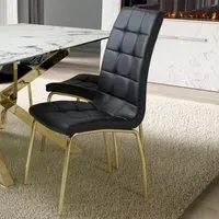 Jenner Set of 2 Dining Chairs - Black, Leather Effect