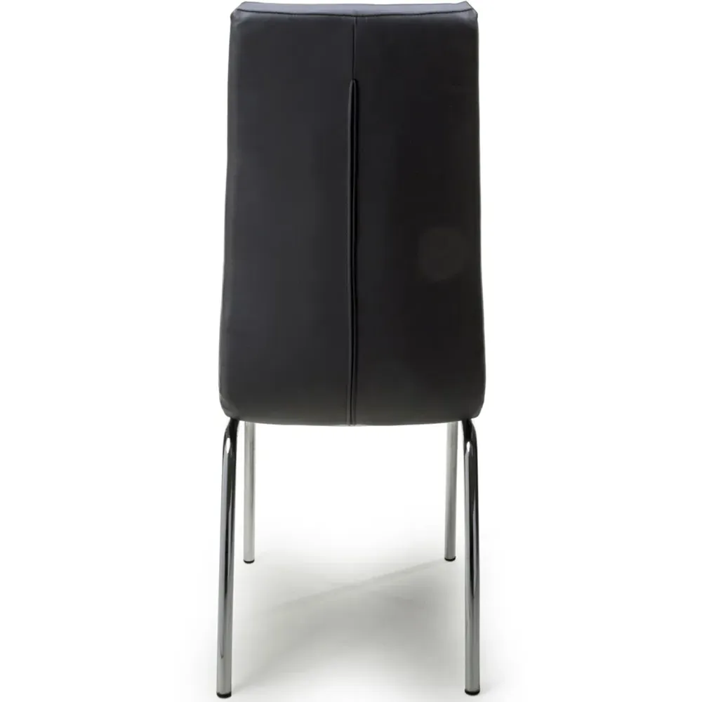 Jenner Set of 2 Dining Chairs - Black, Leather Effect