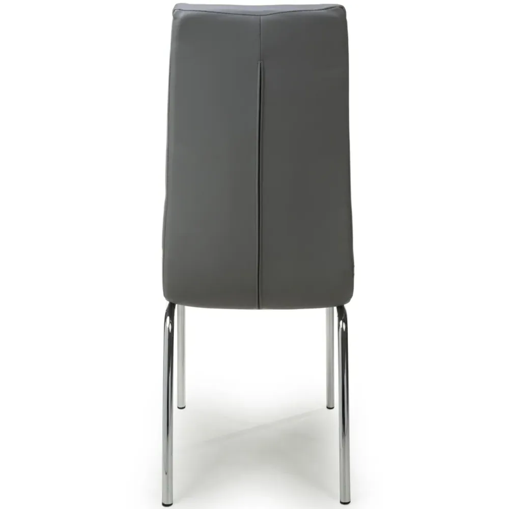 Jenner Set of 2 Dining Chairs - Grey, Leather Effect