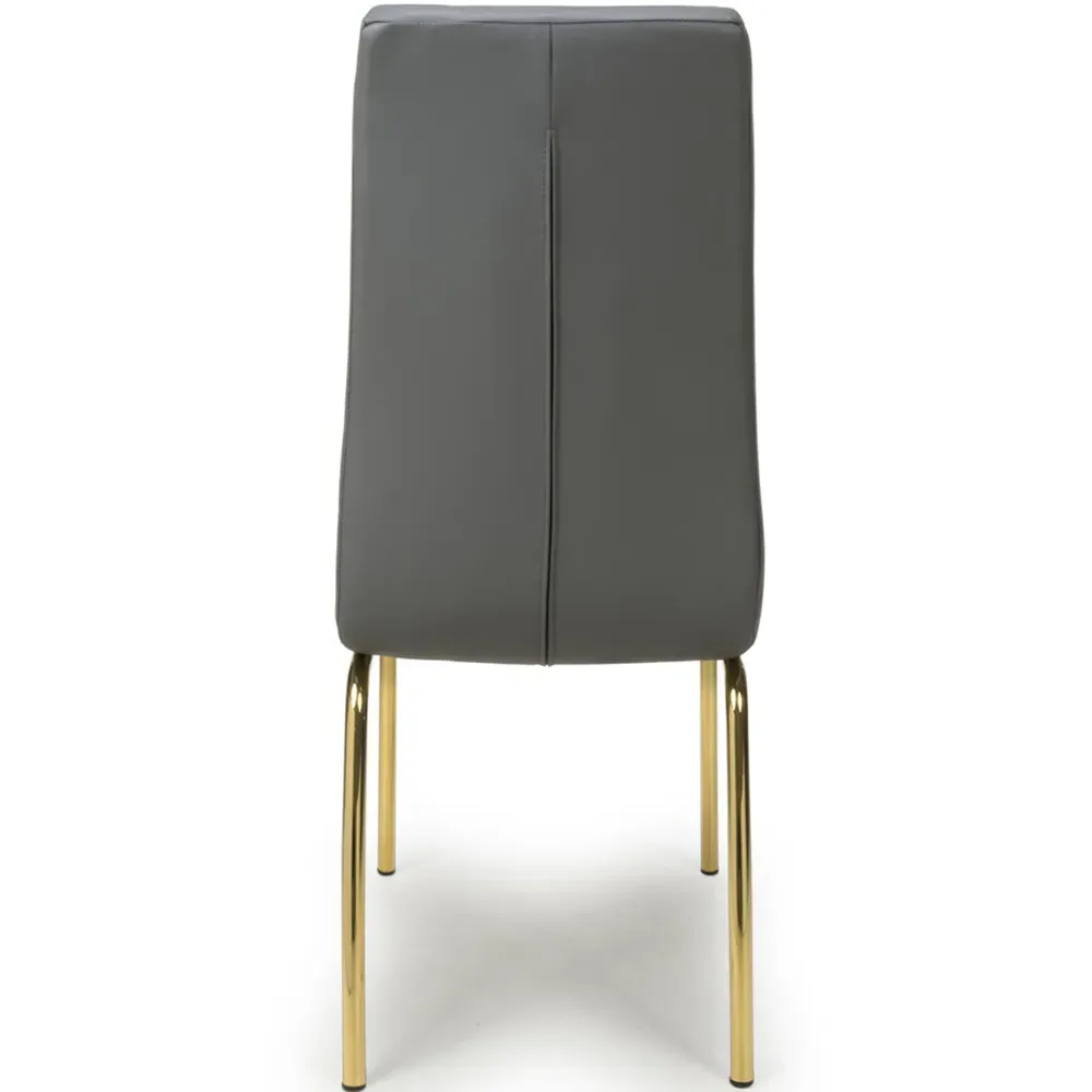 Jenner Set of 2 Dining Chairs - Grey, Leather Effect