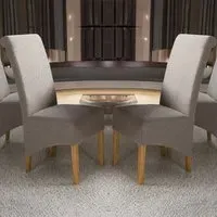 Krista Set of 2 Dining Chairs - Brown, Weave