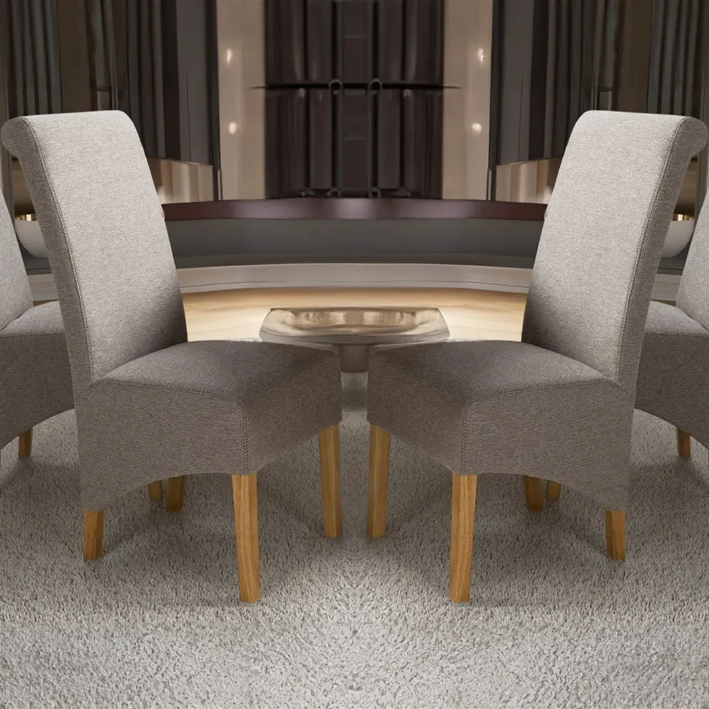 Krista Set of 2 Dining Chairs - Brown, Weave