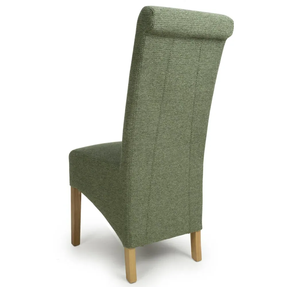 Krista Set of 2 Dining Chairs - Green, Weave