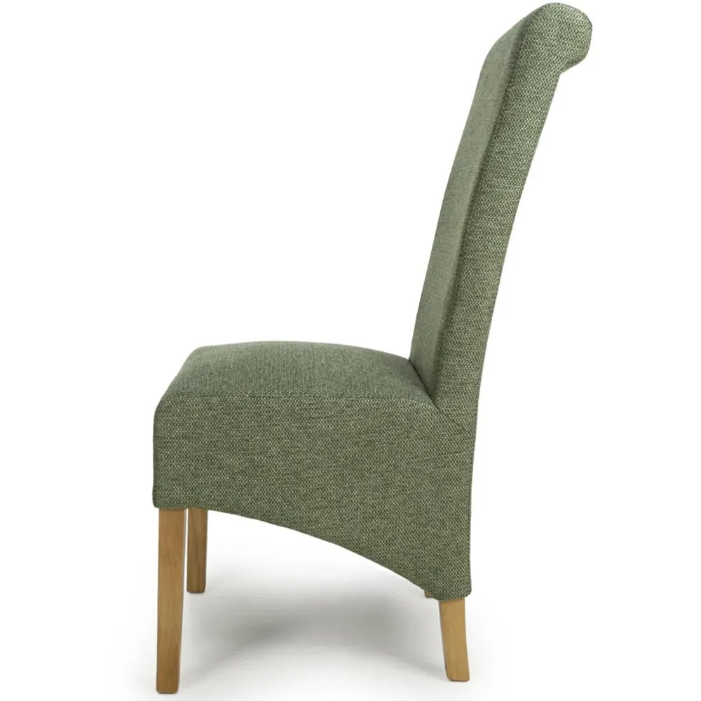 Krista Set of 2 Dining Chairs - Green, Weave