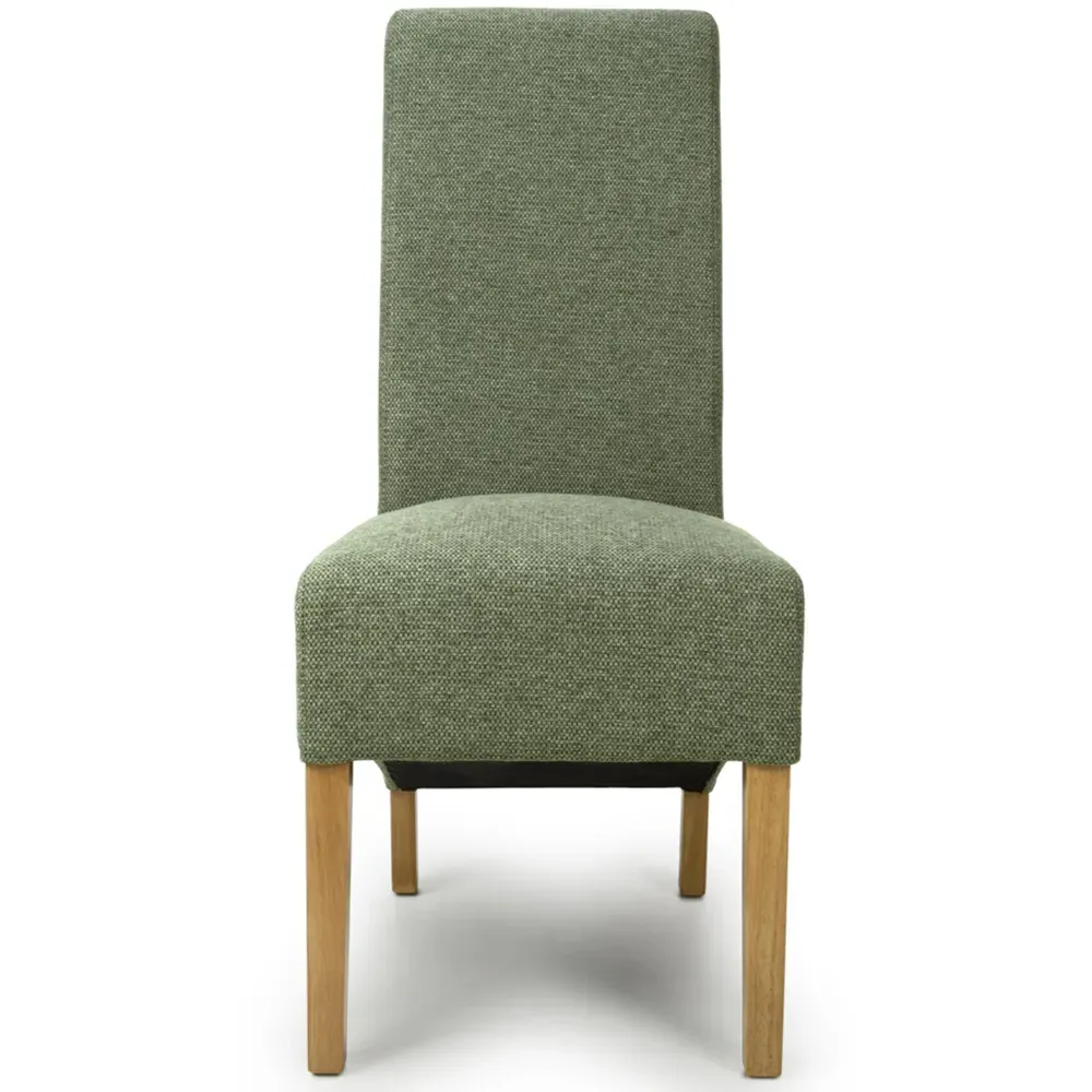 Krista Set of 2 Dining Chairs - Green, Weave