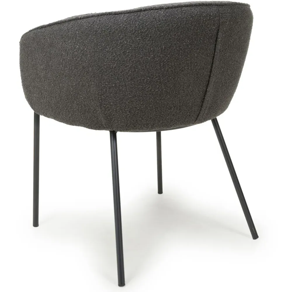 Lola Set of 2 Dining Chairs - Grey, Boucle