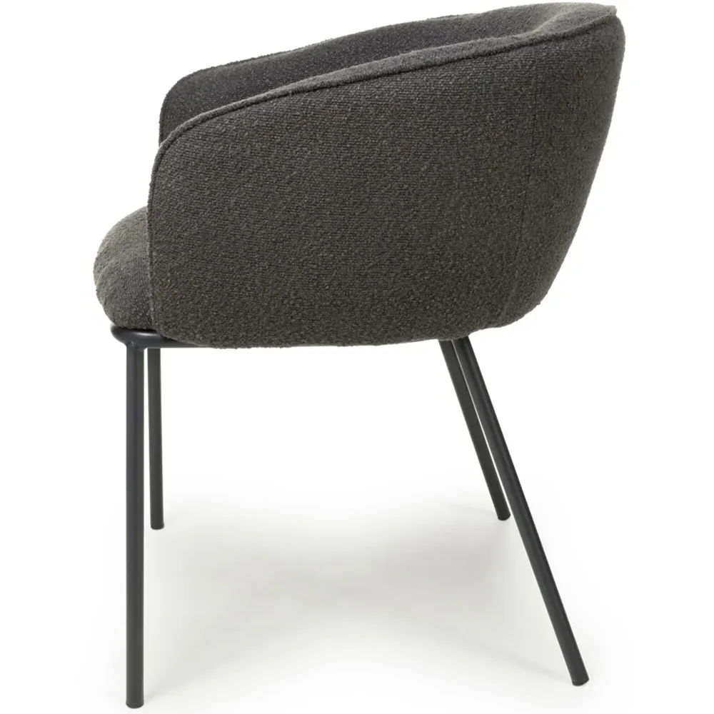 Lola Set of 2 Dining Chairs - Grey, Boucle