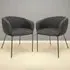 Lola Set of 2 Dining Chairs - Grey, Boucle