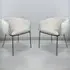 Lola Set of 2 Dining Chairs - White, Boucle