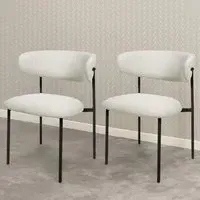 Marisa Set of 2 Dining Chairs - Cream, Linen