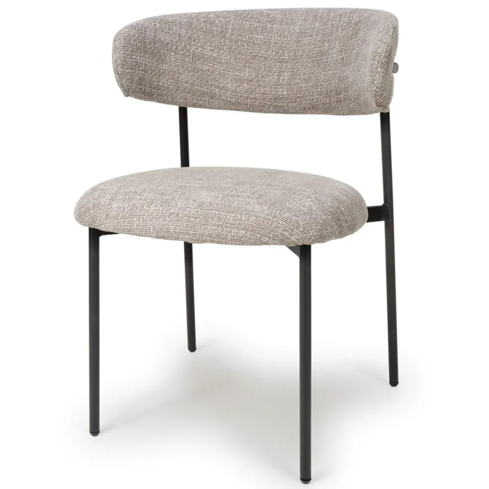Marisa Set of 2 Dining Chairs - Cream, Tweed