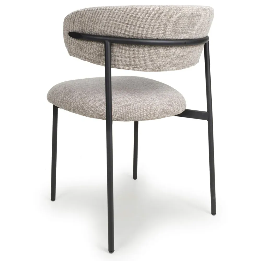 Marisa Set of 2 Dining Chairs - Cream, Tweed