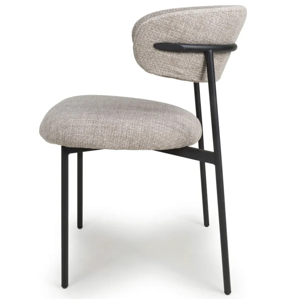 Marisa Set of 2 Dining Chairs - Cream, Tweed