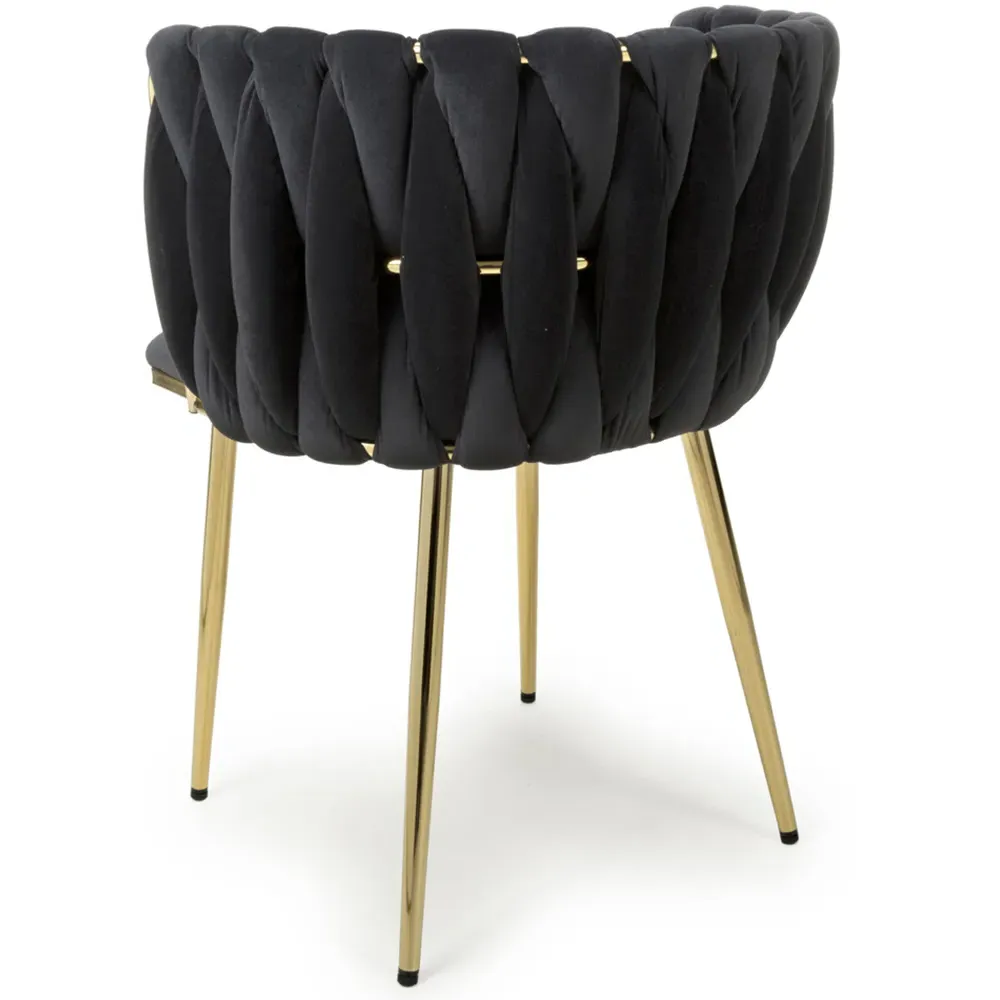 Ontario Set of 2 Dining Chairs - Black, Velvet