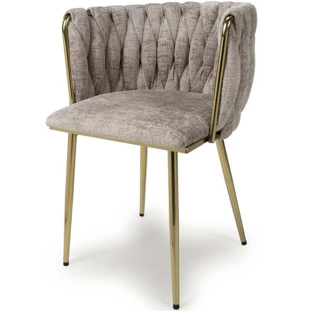 Ontario Set of 2 Dining Chairs - Cream, Chenille