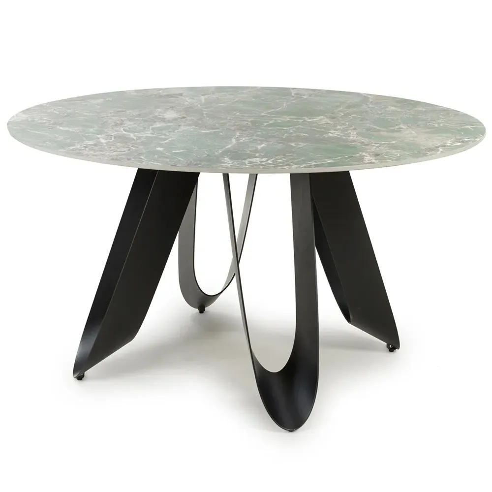 Osaka 4 Seater Round Dining Table - Green